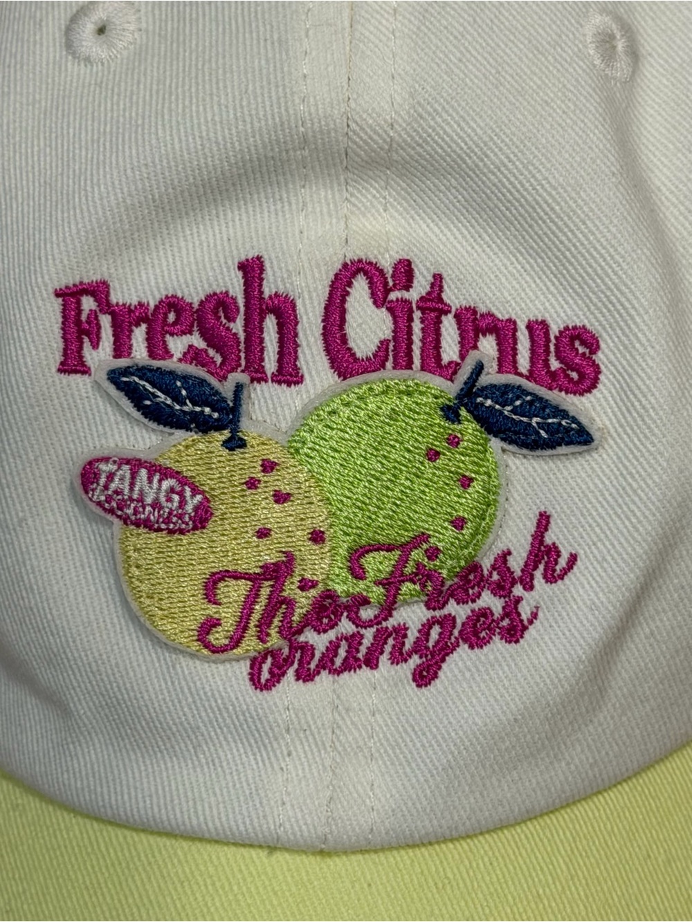 ✨NWT✨ ZARA Mesh Trucker Cap featuring a vibrant "Fresh Citrus”🍋‍🟩🍊